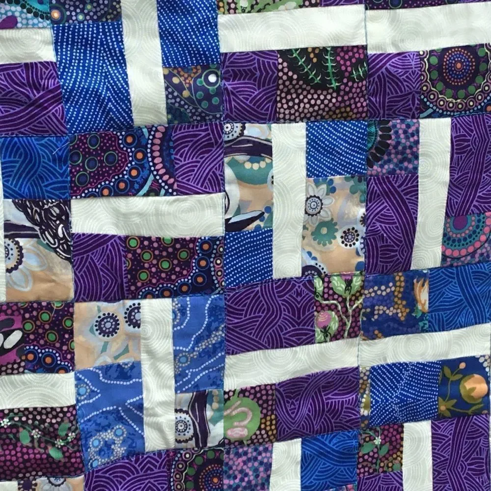 NWT Hand Crafted Blue & Purple Quilt